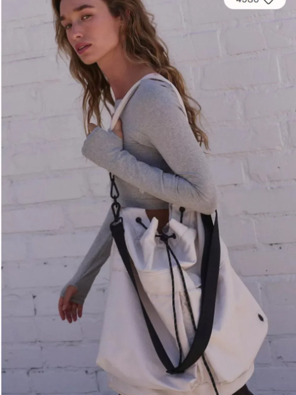 Free People Ego Boost Mega Bucket Sporty Oversized Lightweight Bag in Sand - NEW
